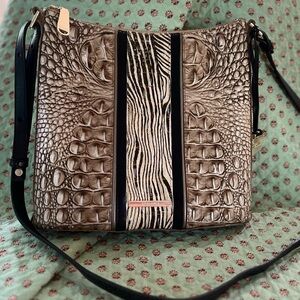 Brahmin crossbody - neutral & black color palette 10” x 10”